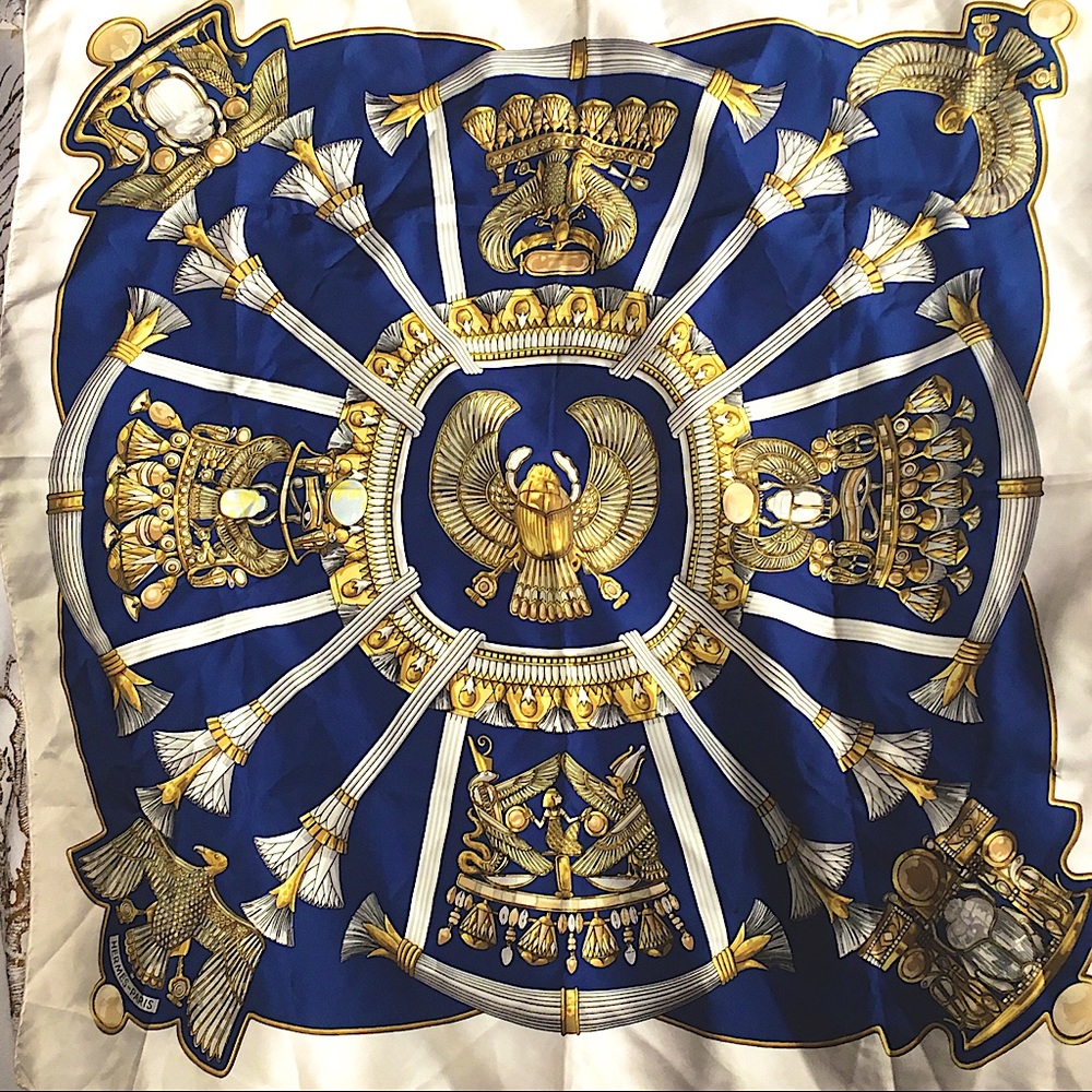Hermes Paris VTG Egyptian Theme Silk Scarf